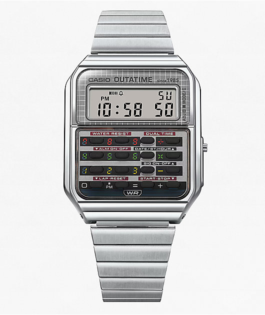 Casio x Back To The Future CA500WEBF-1A Vintage Silver Digital