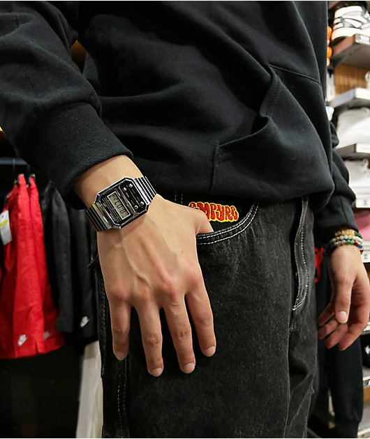 Casio A100WE-1AVT Vintage Revival Silver & Black Watch | Zumiez