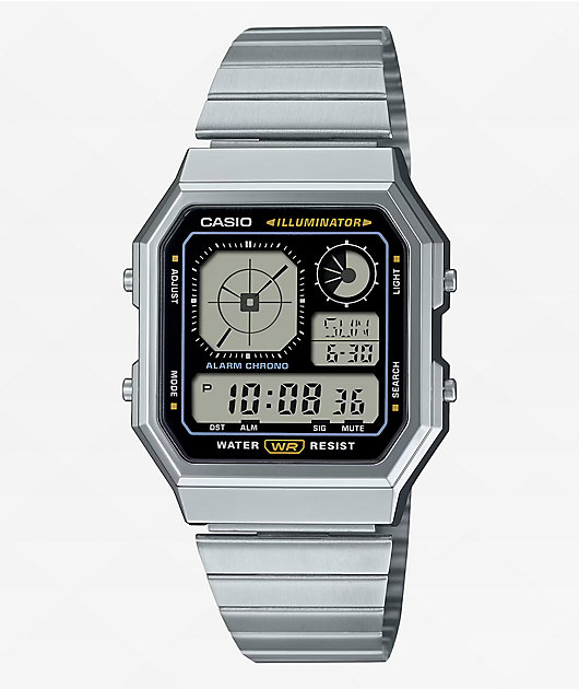 Casio A130WE-1AVT Vintage Silver & Black Analog & Digital