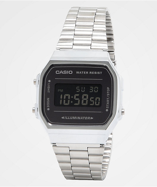 Digital watch silver outlet