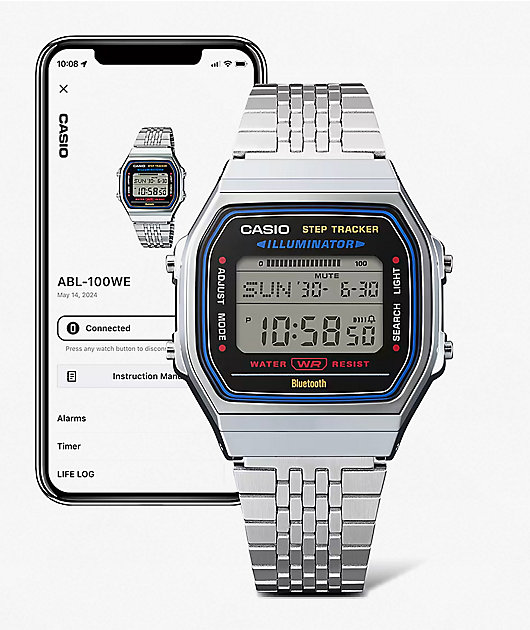 Casio ABL100WE-1AVT Vintage Silver Digital Watch