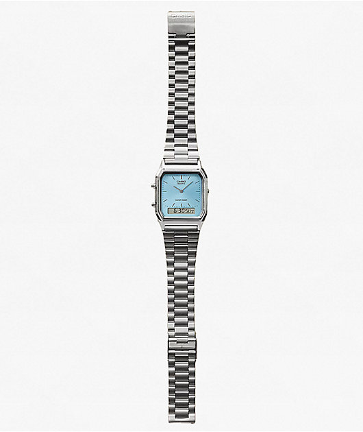 Casio AQ-230A-2A1MQYCF Vintage Silver & Blue Analog & Digital Watch
