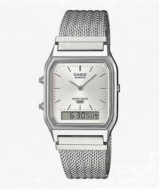 Casio AQ230EM-2A Silver Analog & Digital Watch