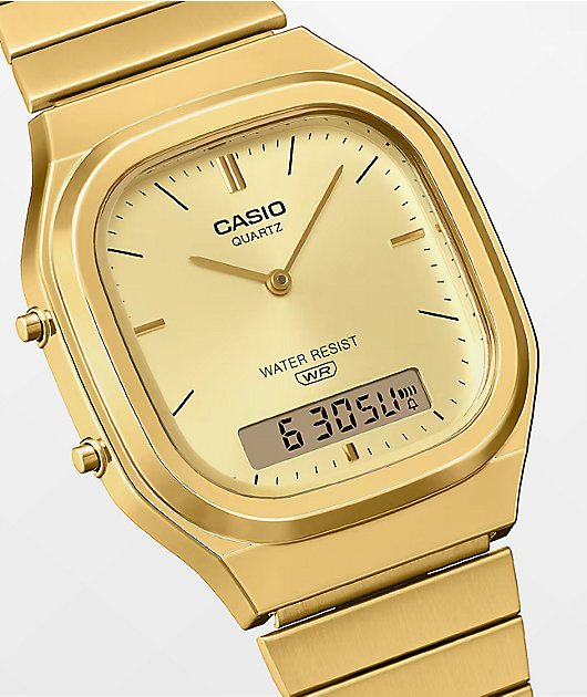 Casio AQ240E-9ACF Gold Analog Watch | Zumiez