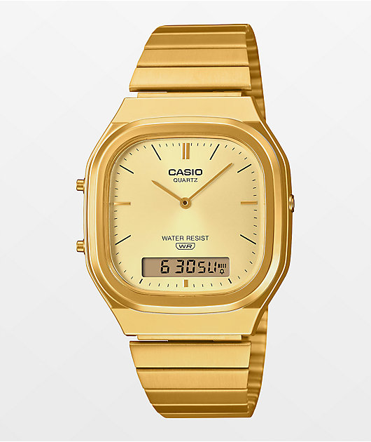 Casio AQ240E-9ACF Gold Analog Watch | Zumiez