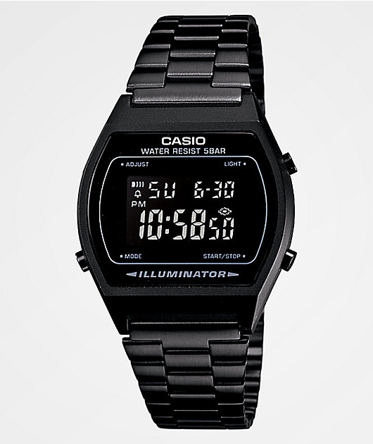 Casio B64OWB-1BVT Vintage All Black Digital Watch | Zumiez