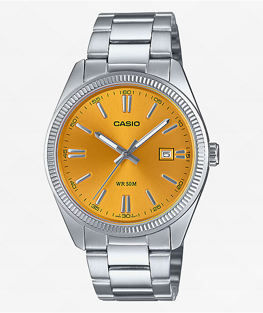 Casio MTP1302D-2AVT Silver & Blue Vintage Analog Watch | Zumiez