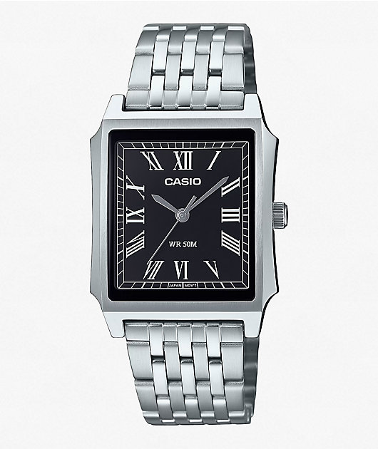 Casio MTPB190D-1BV Vintage Silver & Black Analog Watch