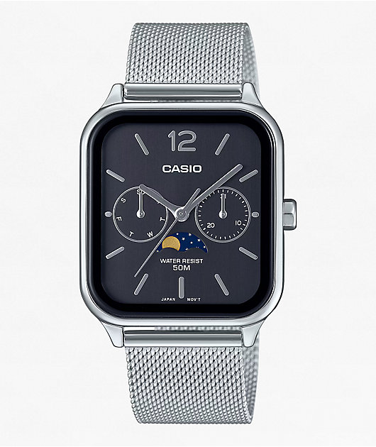 Casio MTPM305MC-1AV Silver Lunar Analog Watch