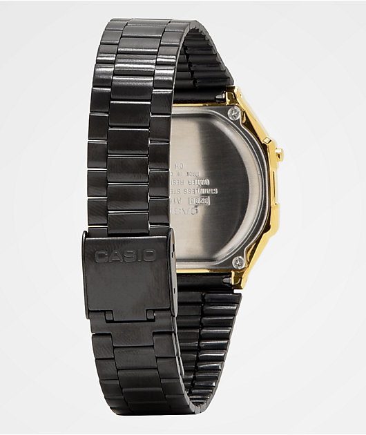 casio retro black gold