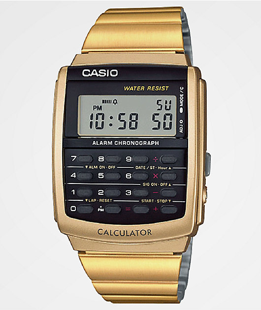 Casio vintage calculator watch gold shop