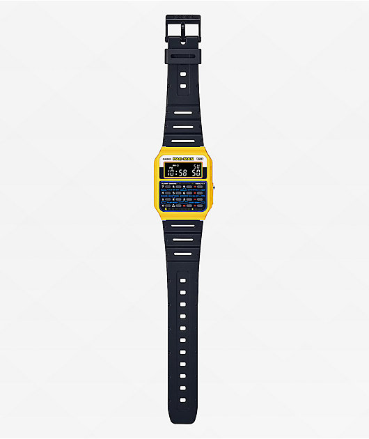 PAC-MAN ワイヤレススピーカー & 充電器、腕時計 Casio x PAC-MAN CA53WPC-1B-1A Black & Yellow Digital Watch | Zumiez