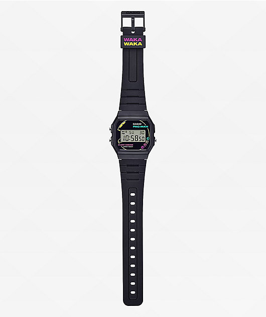 Casio x PAC-MAN F91WP-1A Black Digital Watch