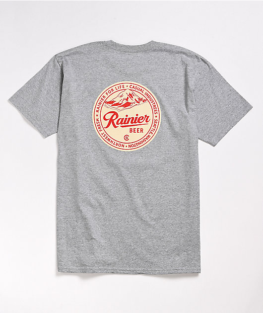 Casual Industrees x Rainier Beer For Life Grey T-Shirt