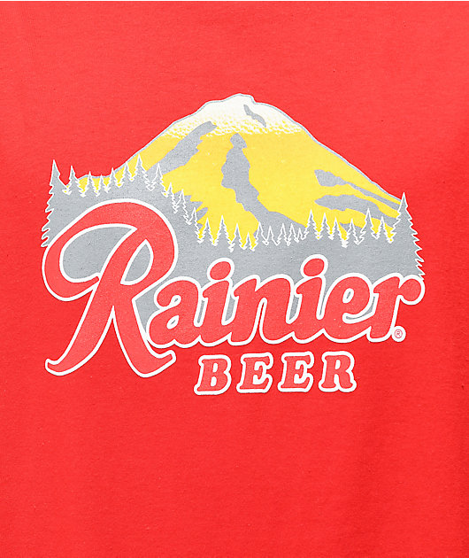 Casual Industrees x Rainier Mt. Rainbeer camiseta roja