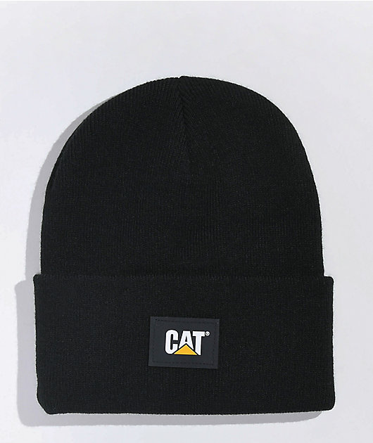Caterpillar Black Cuffed Beanie