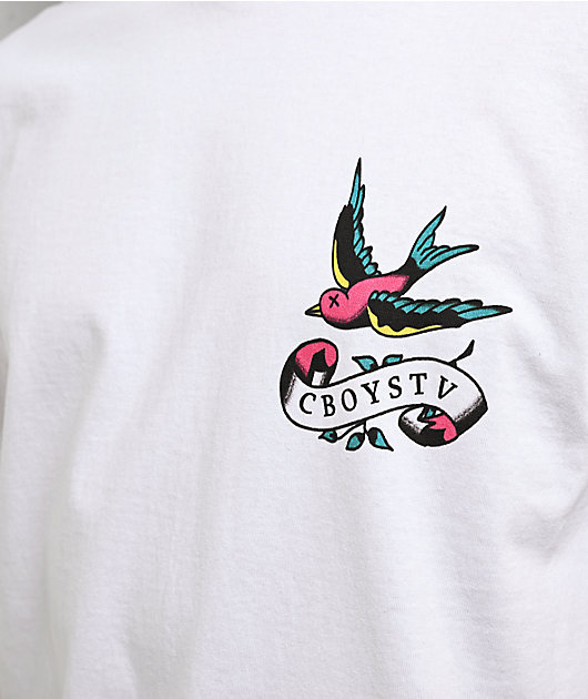 CboysTV Tatted Two Wheels White T-Shirt