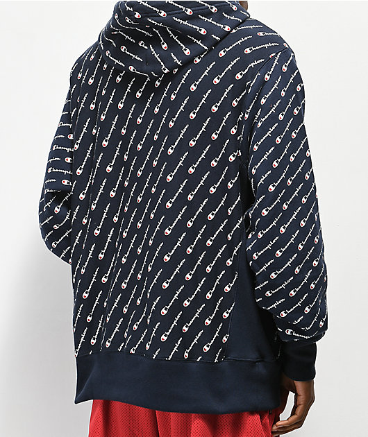 Blue champion hoodie outlet all over print