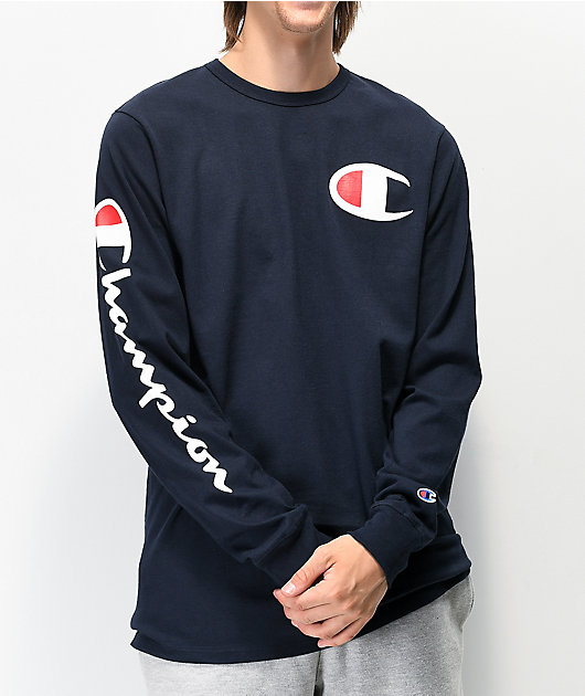 navy blue champion long sleeve