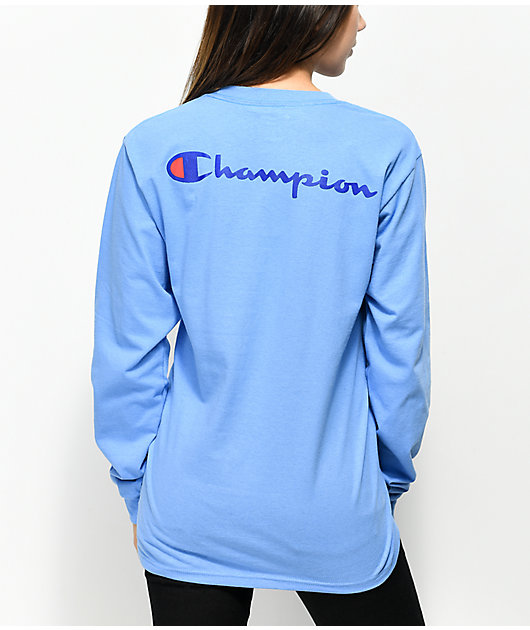 long sleeve champion shirt blue