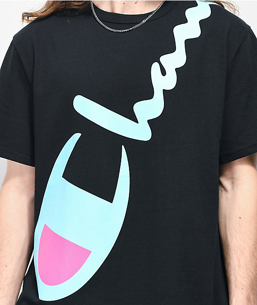 Champion Big Script Black T-Shirt