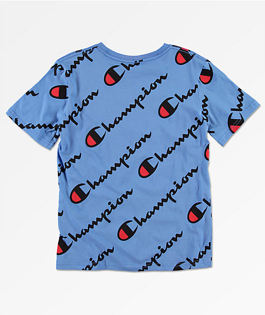 all over script champion shirt