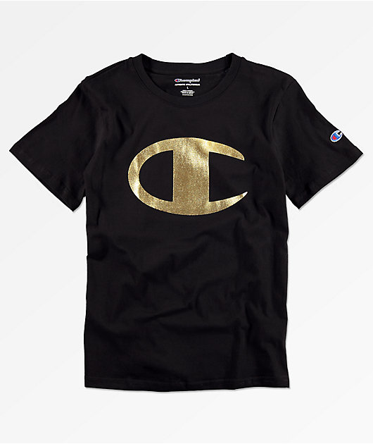 Champion t shirt kids gold Clearance