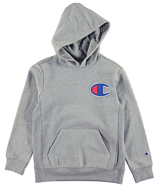 patched champion hoodie