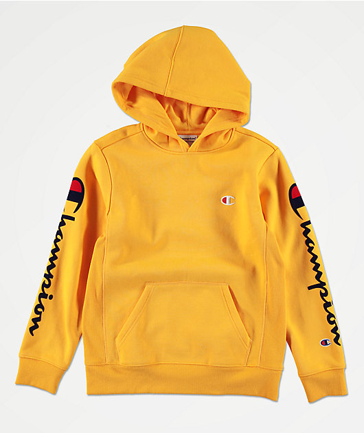 gold champion hoodie
