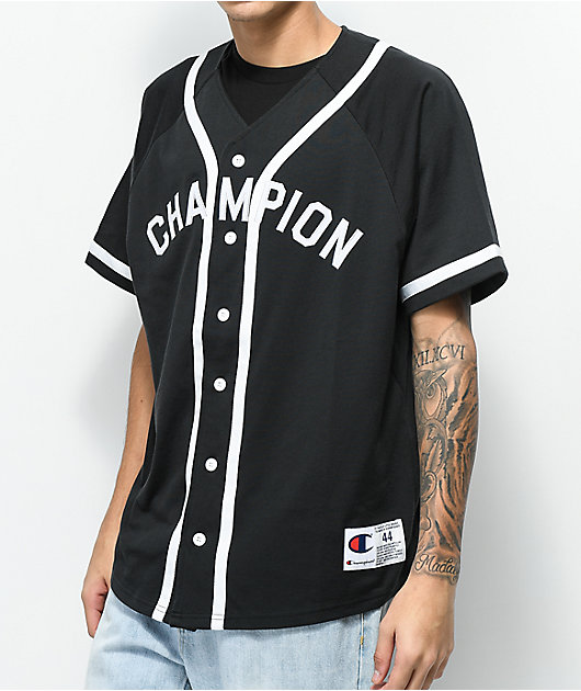 Champion Braided Black Baseball Jersey | Zumiez