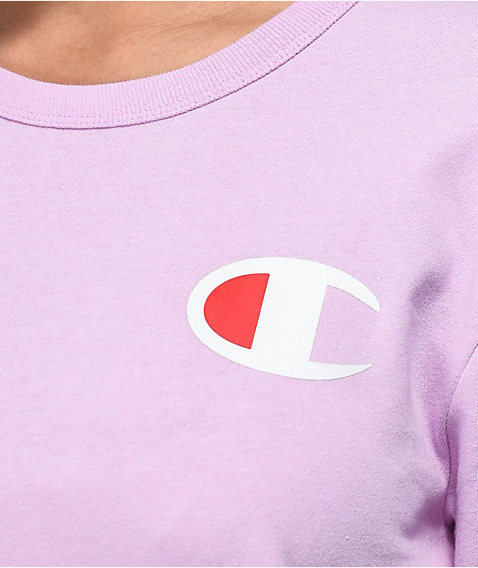 Champion C Logo Light Purple Long Sleeve T-Shirt