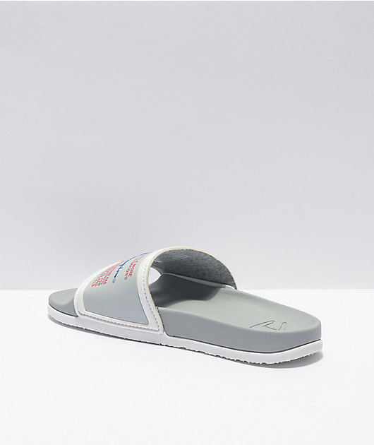 Champion CS Squish White & Grey Slide Sandals