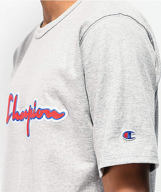 Champion Chain Stitch Grey T-Shirt