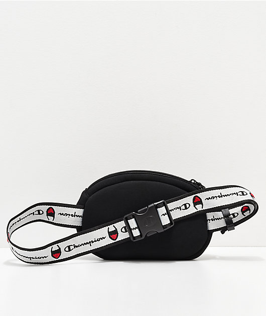 champion chenille logo black waist pack