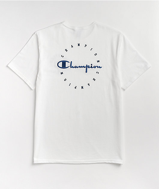 Dømme Roux Træde tilbage Champion Circle Logo White T-Shirt
