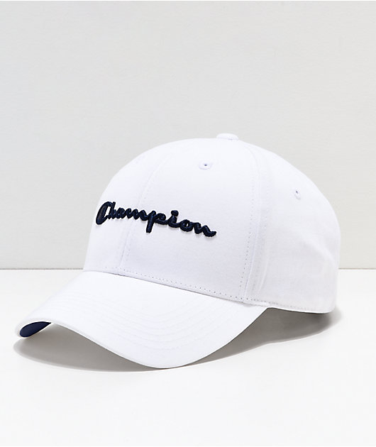 Champion Classic Twill White Strapback Hat