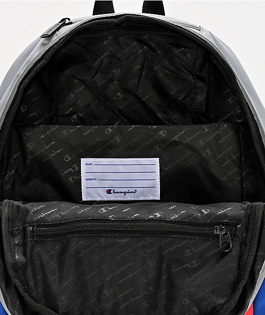 Champion Color Block Grey, Blue & Red Backpack