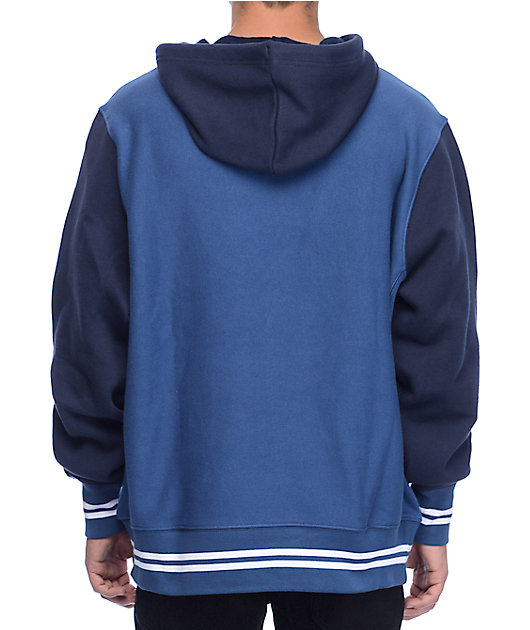 Champion Color Blocked Navy Blue Hoodie Zumiez
