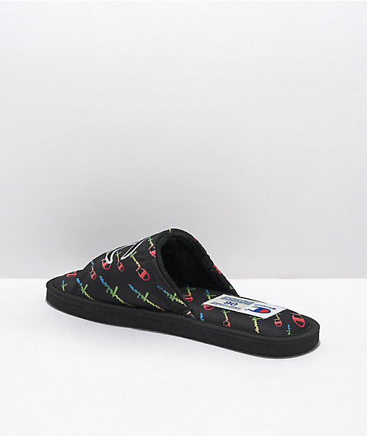 Champion Cozy Tozy Black Rainbow Slippers Zumiez