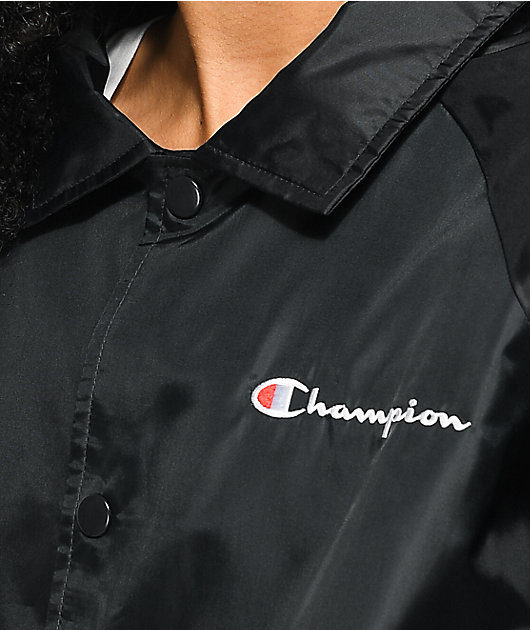 champion black coach jacket
