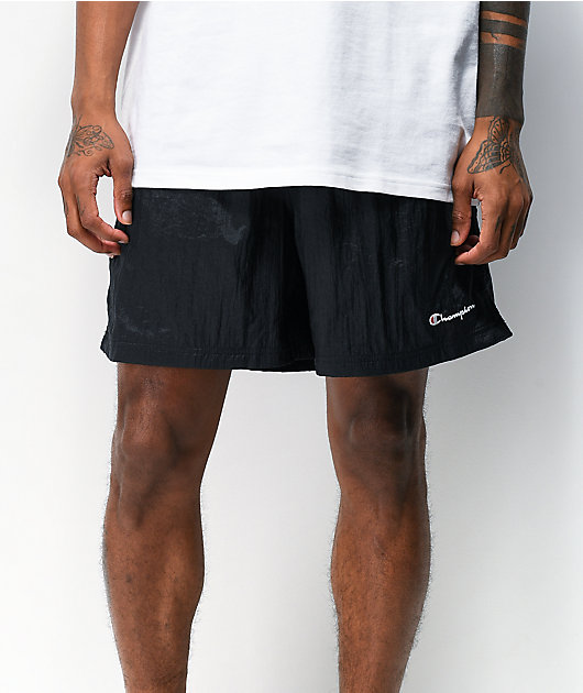 Champion Emblem Black Nylon Shorts