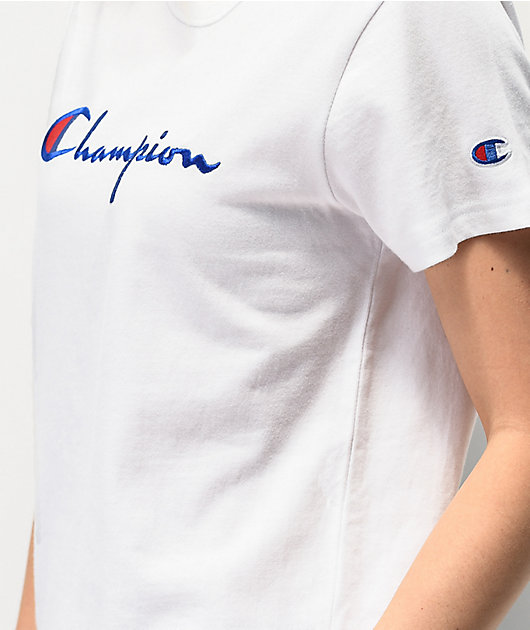 Champion Embroidered White T-Shirt