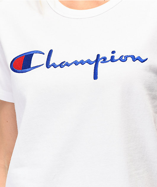 Champion Embroidered White T-Shirt
