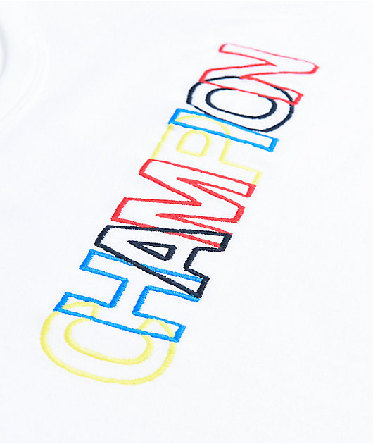 Champion Full Script White Crop T-Shirt