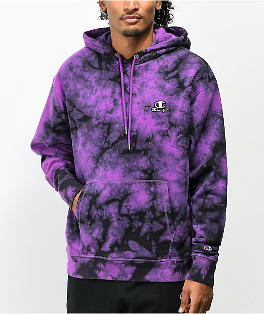 Black hoodie with discount purple