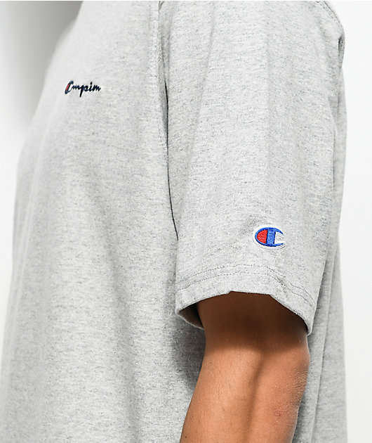 Champion Heritage Embroidered Script Grey T-Shirt