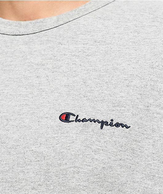 Champion Heritage Embroidered Script Grey T-Shirt