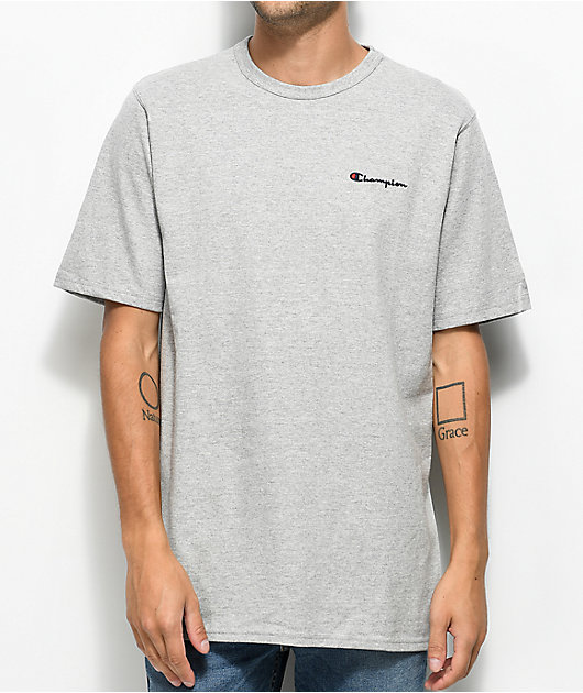 Champion Heritage Embroidered Script Grey T-Shirt