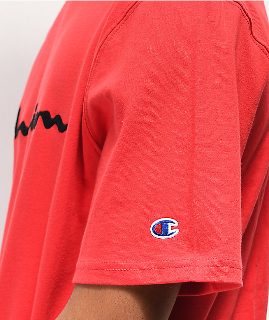 Champion Heritage Embroidered Script Red T-Shirt
