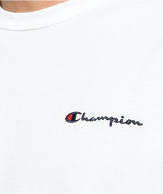 tilbehør magasin side Champion Heritage Embroidered Script White T-Shirt | Zumiez